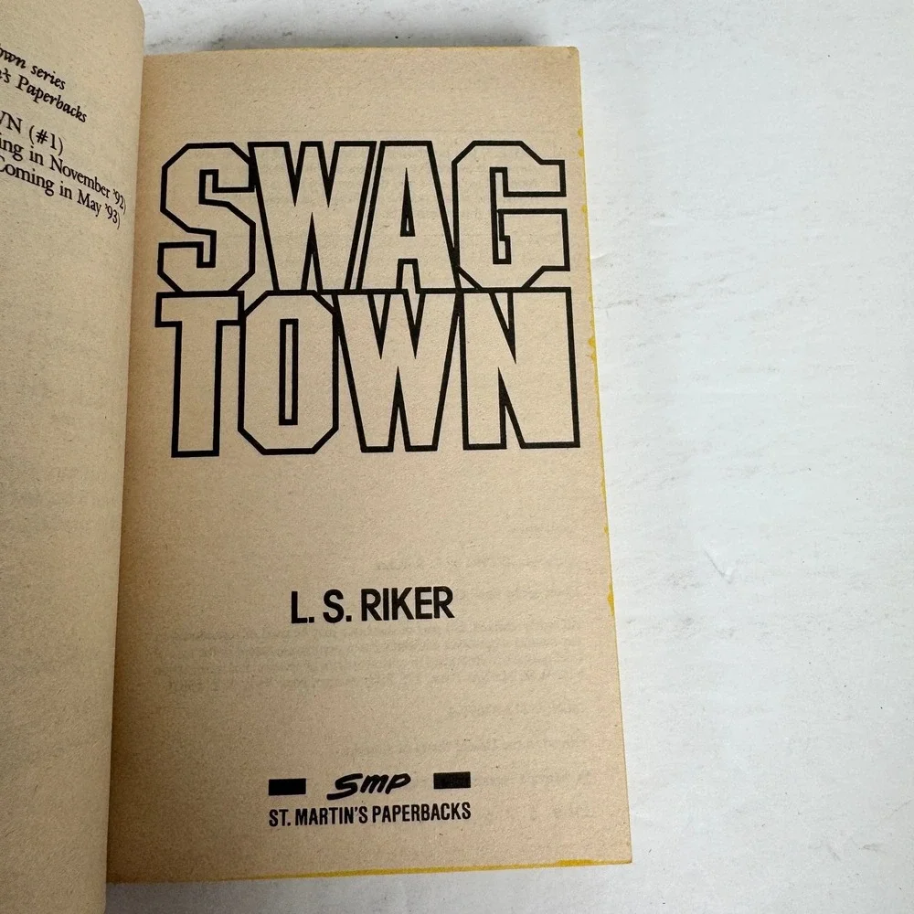 Swag Town L.S. Riker 1992 First Edition Swag No 1 Action Adventure St. Martin's